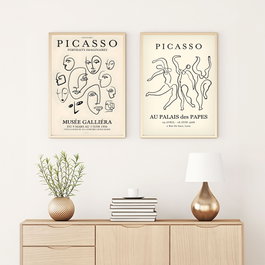 Wallity Huhu285 Cuadro Decorativo enmarcado en MDF de 50 x 35 cm (2 Piezas)